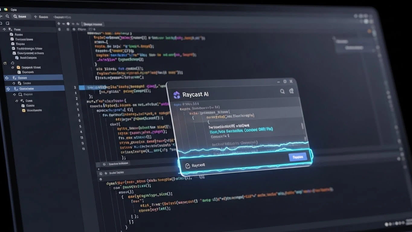 AI window floating over a code editor