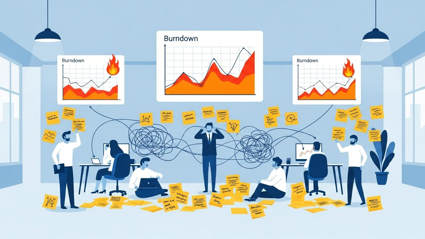 Agile team dealing with sprint planning chaos