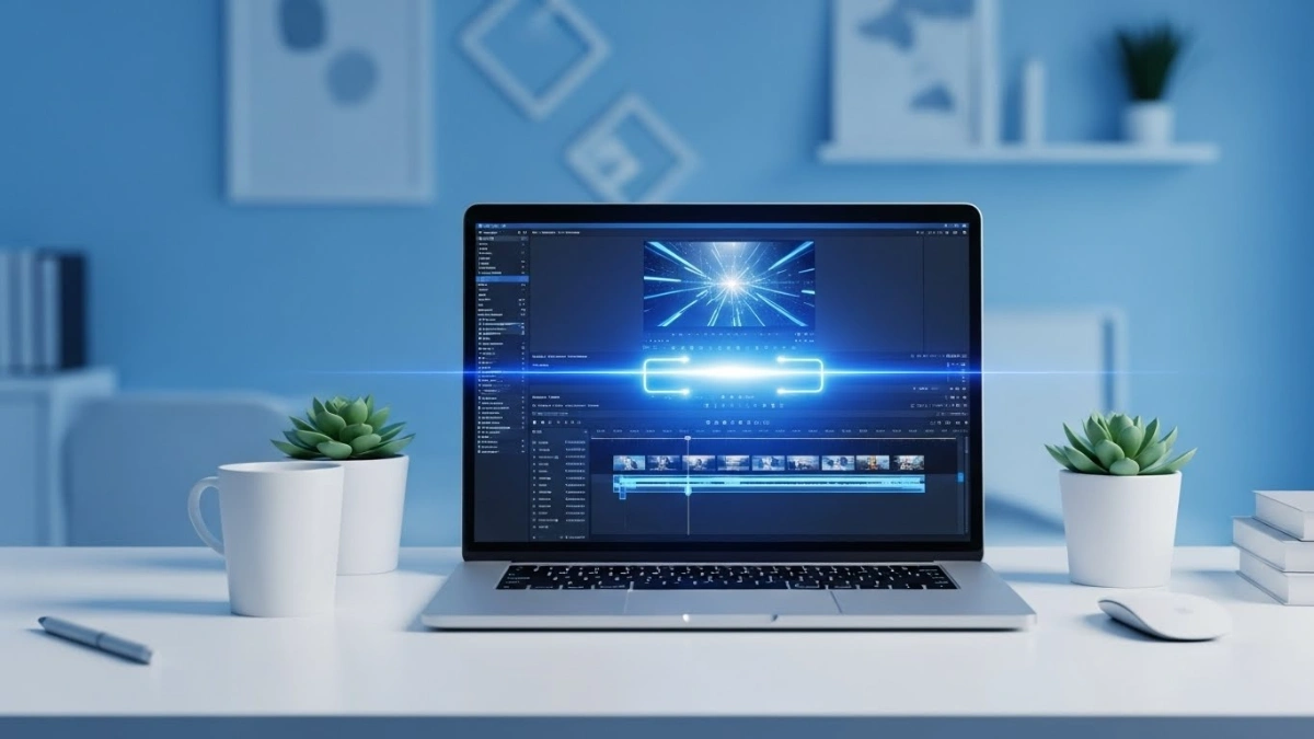 Clean workspace with a laptop