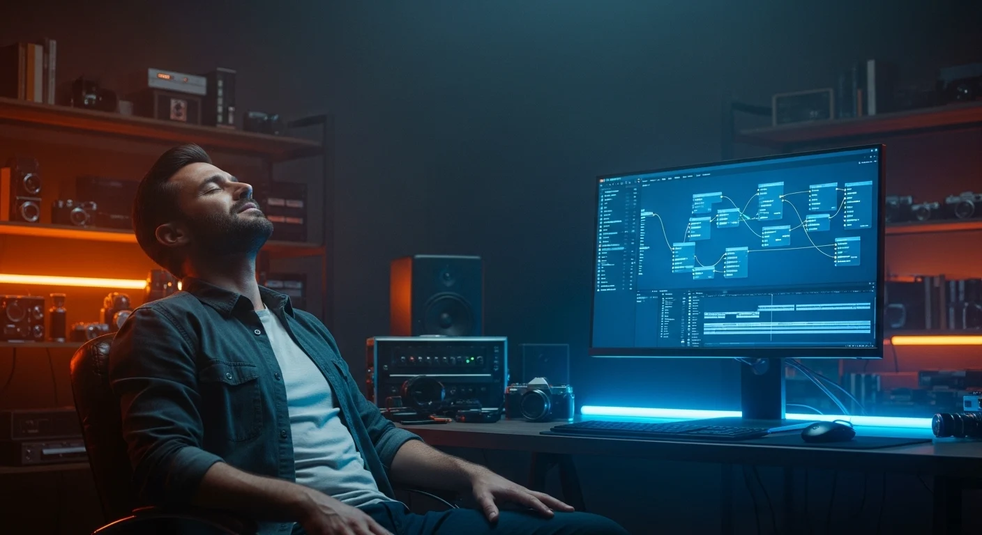 split-screen comparison showing a messy AI video workflow on the left and the clean Yaroflasher Flashboards interface on the right.